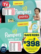 Pampers New Or Active Baby Disposable Nappies Or Pants Jumbo Pack Assorted-For Any 2 