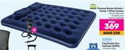 Campmaster Flocked Queen Airbed + Pump + Pillow Combo