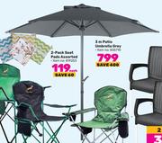 3m Patio Umbrella Grey