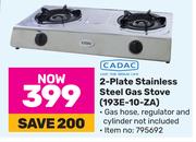 Cadac 2 Plate Stainless Steel Gas Stove 193E-10-ZA