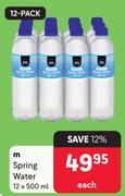 M Spring Water-12 x 500ml