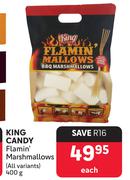 King candy Flamin Marshmallows All Variants-400g Each