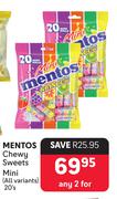 Mentos Chewy Sweets Mini All variants-For 2 x 20's