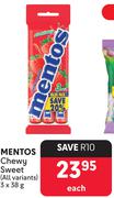 Mentos Chewy Sweet All variants-3 x 38g Each