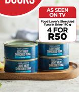 Food Lover's Shredded Tuna In Brine-For 4 x 170g