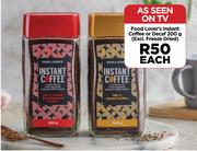 Food Lover's Instant Coffee Or Decaf-200g Each