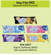Sta Soft Fabric Softener Refill (All Variants)-For 3 x 500ml