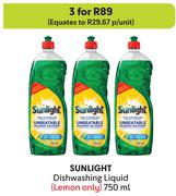 Sunlight Dishwashing Liquid-For 3 x 750ml