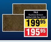 Tile Rustico Brown 600 x 1200-Per Sqm