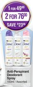 Dove Anti Perspirant Deodorant Spray-150ml
