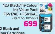 HP 123 Black/Tri Colour Ink Value Pack F6V17AE + F6V16AE