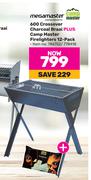 Megamaster 600 Crossover Charcoal Braai Plus Campmaster Firelighters 12 Pack