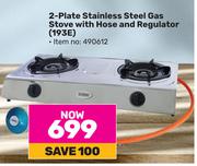 Cadac 2 Plate Stainless Steel Gas Stove With Hose And Regulator 193E