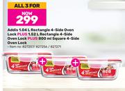 Addis 1.04L Rectangle 4 Side Oven Lock-For All 3