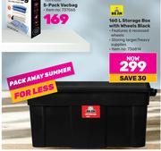 Big Jim 160L Storage Box With Wheels Black