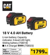 CAT 18V 4.0 AH Battery  758018-Each