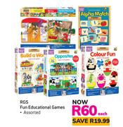 RGS Fun Educational Games Assorted-Each