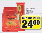 Fatti's & Moni's Macaroni Or Spaghetti-For Any 2 x 500g
