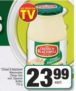 Crosse & Blackwell Mayonnaise (Tangy Only Excl.Squeeze Bottle)-750g Each