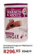 Pure Pleasure Single Non Fitted White Electric Blanket