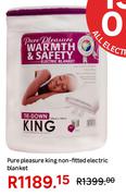 Pure Pleasure King Non Fitted White Electric Blanket