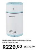 Home Quip USB White & Blue Humidifier Cool Mist 300ml