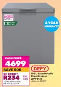 Defy 195L Satin Metallic Chest Freezer DMF513