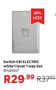 CBI Electric White 1 Lever 1 Way 2x4 Switch 81424547