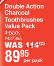Colgate Double Action Charcoal Toothbrushes Value Pack 4 Pack-Per Pack
