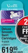 Gillette Venus Deluxe Smooth Swirl Cartridges 4 Pack-Per Pack