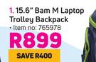 15.6" Bam M Laptop Trolley Backpack