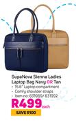 Supa Nova Sienna Ladies Laptop Bag Navy Or Tan-Each