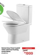 Sensea Easy Close Coupled Toilet With Dual Flushing Outlet White 81488743