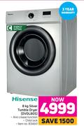 Hisense 8Kg Silver Tumble Dryer DVDL80S