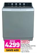 Defy 15Kg Twin Tub Washer Metallic DTT151