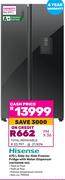 Hisense 670L Side By Side Freezer Fridge With Water Dispenser H670SMIB-WD