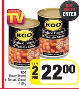 Koo Baked Beans In Tomato Sauce-For 2 x 410g