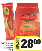 Fatti's & Moni's Macaroni Or Spaghetti-For 2 x 500g
