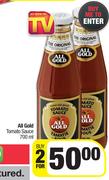 All Gold Tomato Sauce-For 2 x 700ml