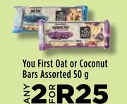 You First Oat Or Coconut Bars Assorted-For 2 x 50g