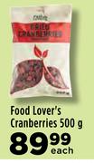 Food Lover's Cranberries-500g Each