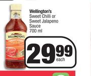 Wellington's Sweet Chilli Or Sweet Jalapeno Sauce-700ml Each