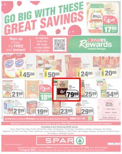 SPAR EASTERN CAPE : Go Big (27 July - 8 August 2021) Valid in Acres, Algoa Park, Aliwal North, Aspen, Burgersdorp. Cambridge, Camdeboo, Cradock, Crossways, Dagbreek, Fig tree, Fleet, Linton, page 8