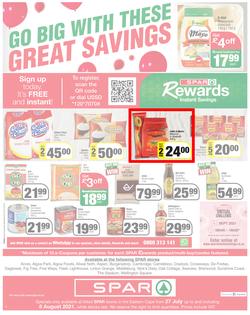 SPAR EASTERN CAPE : Go Big (27 July - 8 August 2021) Valid in Acres, Algoa Park, Aliwal North, Aspen, Burgersdorp. Cambridge, Camdeboo, Cradock, Crossways, Dagbreek, Fig tree, Fleet, Linton, page 8