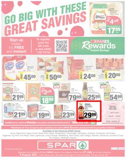 SPAR EASTERN CAPE : Go Big (27 July - 8 August 2021) Valid in Acres, Algoa Park, Aliwal North, Aspen, Burgersdorp. Cambridge, Camdeboo, Cradock, Crossways, Dagbreek, Fig tree, Fleet, Linton, page 8