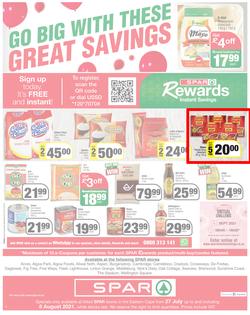SPAR EASTERN CAPE : Go Big (27 July - 8 August 2021) Valid in Acres, Algoa Park, Aliwal North, Aspen, Burgersdorp. Cambridge, Camdeboo, Cradock, Crossways, Dagbreek, Fig tree, Fleet, Linton, page 8