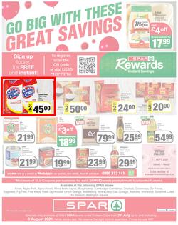 SPAR EASTERN CAPE : Go Big (27 July - 8 August 2021) Valid in Acres, Algoa Park, Aliwal North, Aspen, Burgersdorp. Cambridge, Camdeboo, Cradock, Crossways, Dagbreek, Fig tree, Fleet, Linton, page 8
