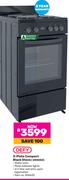 Defy 3 Plate Compact Black Stove DSS553