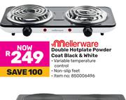 Mellerware Double Hotplate Powder Coat Black & White