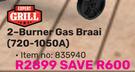 Expert Grill 2 Burner Gas Braai 720-1050A